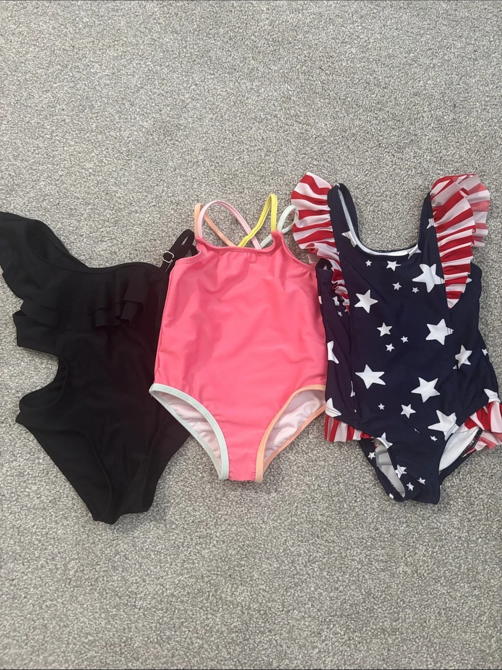 Kids One-Piece Swimsuit in Black, Pink, and Navy Star-swim bundle